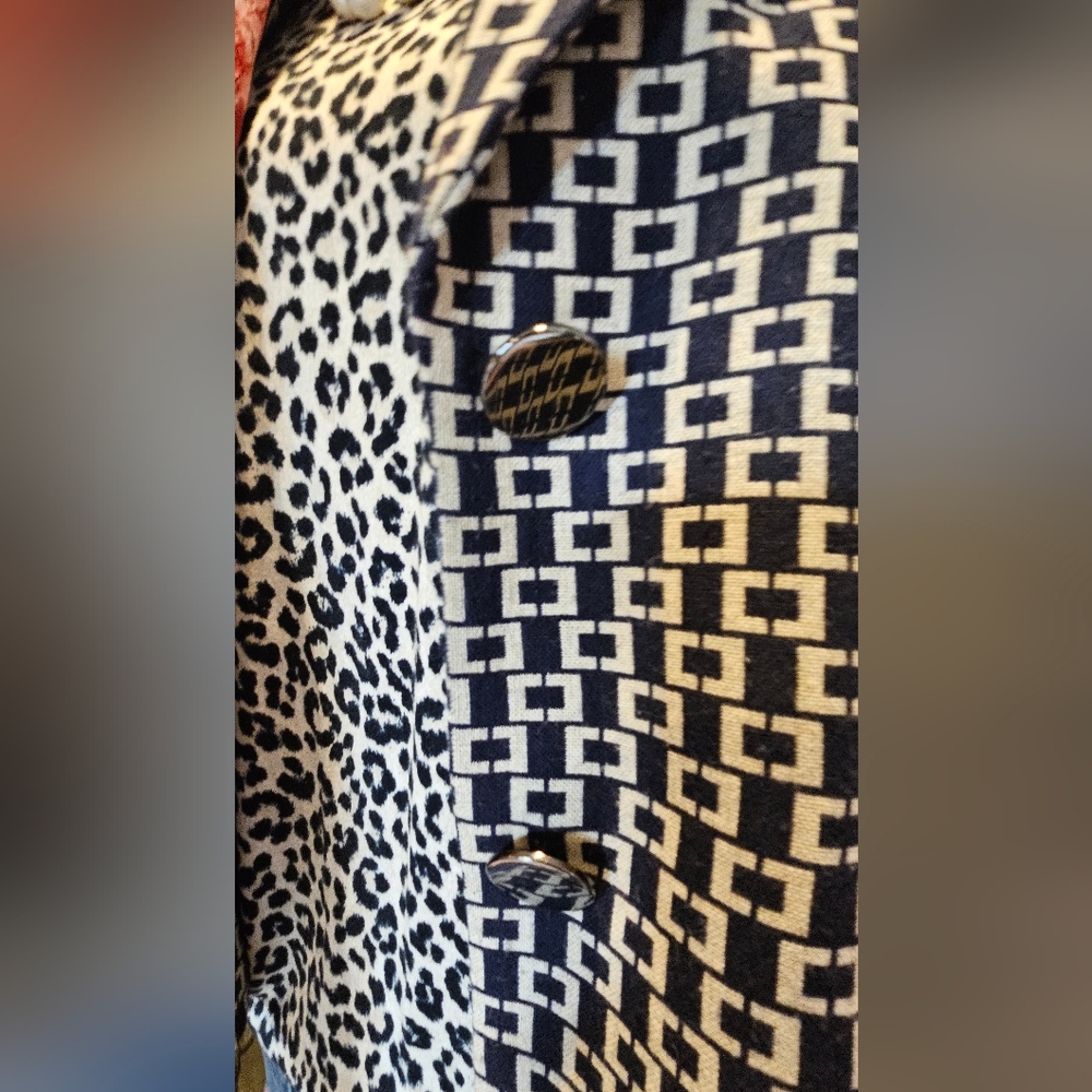 Ann Taylor LOFT Geometric Wool Blend Double Breasted Jacket Size 8 - Picture 7 of 12